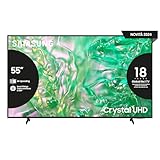 Samsung Smart TV 55' UE55DU8070UXZT, Crystal UHD 4K, 4K Upscaling, Airslim Design, DVBT-2, Q-Symphony & Adaptive Sound, Integrato con Bixby, comp con Alexa e Google Assistant, Black 2024