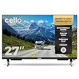 Cello Bianco 12 Volt 27 pollici Traveller Smart TV, WebOS ultra-veloce, Freeview Play, FreeSat, Bluetooth, Netflix, Apple TV e DAZN per camper, roulotte e camion