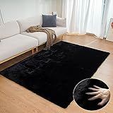 ORINOVA Tappeto Camera da Letto Nero 120x180 cm Salotto Morbido Tappeto Lavabile Scendiletto Moderno Rettangolare