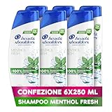 Head & Shoulders Menthol Fresh Shampoo Antiforfora 250ml Formato Convenienza X6, Uso Quotidiano. Fino al 100% Protezione dalla Forfora. Clinicamente Testato. Tutti i Tipi di Cute e Capelli