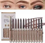 Miss Demi 12-in-1 Eyebrow Pencil Kit,Long Lasting ＆Waterproof Eyebrow Pencil, Kit for Natural Eyebrows - Dark Brown (12 Pcs)