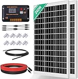 ECO-WORTHY 240W Kit Pannello Solaire Sistemi Off-Grid: 2 * 120 Pannello Fotovoltaico Monocristallini + 30A LCD Regolatore di Carica+ 5M Cavo solare per Camper,Campeggio,Famiglia