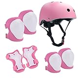 Neuytiky Set di Casco Protezione Bambini con Casco Regolabile Ginocchiere Gomitiere e Polsiere, Casco Bici Protezioni Set,Casco per Hoverboard, Pattini in Linea e Bicicletta(3-10 Anni)