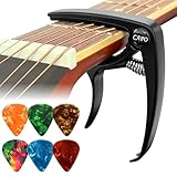 Capotasto Chitarra Acustica, Alloy Capotasto Con 6 Plettri, Capo per Chitarra Elettrica Classica Ukulele Bass