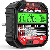 YEREADW Tester de Prese Elettriche, Tester per Circuiti Elettrici con Test RCD e Display LCD, Rilevatore Cavi Elettrici 6 tipi di Diagnosi dei Guasti, Visualizzazione di Tensione e Frequenza, 90-250V