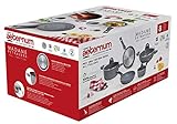 Aeternum, Madame Petravera 3.0, Batteria 8 pezzi, 2 padelle 20-24 cm, 2 casseruole 16-20 cm, 1 tegame 28 cm, 3 coperchi 16-20-28 cm, Ideale per Induzione, Full Induction, Grigio