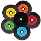 NMC, 25 CD-R, dischi in vinile, in carbonio colorato, parte posteriore completamente nera, CD vuoti da 700 MB