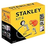 Stanley 9045717STN Gonfiatore per Ruote per Auto - Compressore Aria Portatile, Incluso compressore d'aria, Pompa per Pneumatici e Tubo a Spirale da 5 m - Max. 20 bar