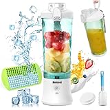 Mini Frullatore Portatile Elettrico, 270W 600ml Mixer Cucina 6 Lame Inox, USB Frullatore Piccolo Tritatutto da Cucina, Frullatore Smoothie Maker Estrattore Frutta Verdura Sbattitore Elettrico