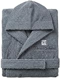 o-day Renato Balestra Accappatoio Uomo Spugna con Cappuccio Tasche e Cintura Morbido Accappatoio Donna Spugna in Cotone M-XXL (IT, Testo, L, Regular, Regular, Grigio)