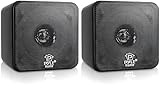 Pyle Altoparlanti da Scaffale Mini Cubo 10 Centimetri, Driver in Carta, Speaker 200 Watt, Impedenza 8 Ohm, Schermatura Video, Casse Audio per Home Theater, 1 Coppia