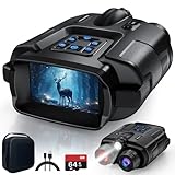 Visore Notturno Digitale 4K Professionale, Zoom Ottico 8X, Binocolo Visione Notturna Portata 600m, Schermo 3.3' TFT, Batteria 5000mAh Ricaricabile, 64GB SD Inclusa, Ideale per Campeggio e Sicurezza
