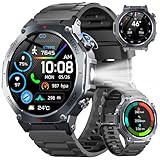 Smartwatch Uomo, 1,43' HD Orologio Smartwatch Uomo con Chiamata Bluetooth,Militari Smart Watch Tracker 160+ Modalità Sportive, Sonno/Cardiofrequenzimetro/Contapassi, Smart Watch per Android iOS