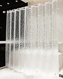 OTraki Tenda da doccia 240 x 200 cm (larghezza 240, altezza 200), anti-muffa, ecologica, lavabile, 3D, impermeabile, con 16 anelli per tenda da doccia