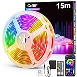 Goffii Striscia LED, Camera LED, Striscia RGB Controllata da APP Bluetooth o Telecomando a 44 Tasti, Sincronizzazione con Ritmo Musicale, Fascia per Decorazione della Stanza, Gaming (15M)