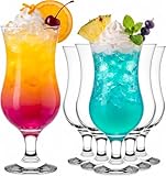 Platinux Bicchieri da cocktail 400 ml (max. 470 ml) vetro Set (6 pezzi) bicchieri lunghi drink bicchieri da festa bicchieri da milk shake Large