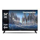 Thomson TV 24 Pollici (60 cm) HD Easy TV, TV Digitale LED (Non-Smart), Triplo Tuner (DVB-T/T2/C/S/S2), Dolby Audio, Modalità Hotel, Lettore Multimediale, Telecomando Retroilluminato, 3x HDMI