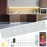 Racokky Striscia LED 6 Pack 3M Musicale, LED LIGHT Nastri LED Bluetooth RGB 90 led IP65 Impermeabile 12V, con Controller Bluetooth + Telecomando, Striscia Luminosa LED per Smartphone Controllo APP