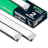 V-TAC 2x Profili Angolari da 2 METRI per Strisce Led - [ 4 METRI TOTALI ] - Profili per Strisce LED in Alluminio con Copertura Satinata - Colore Argento - Angoli 21,3 x 15,8 mm