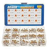 BOJACK - Kit da 600 condensatori elettrici in ceramica, assortiti, di 15 tipi, da 10pf a 100nF, custodia inclusa