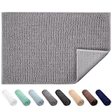 JARITTO Tappetino da Bagno Antiscivolo Tappetini per il Bagno Vasca Doccia WC Tappeto da Terra in Microfibra Ciniglia Assorbente Lavabile in Lavatrice Morbido 40 x 60 cm (Grigio)