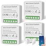 Interruttore della luce intelligente a 1 via compatibile con Smart Life, mini moduli fai da te, interruttore intelligente Wi-Fi, interruttore intelligente compatibile con Tuya, Alexa Echo e Google