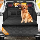 Looxmeer Protezione Bagagliaio Auto per Cani, Telo Auto per Cani con Protezione Laterale e Paraurti, Impermeabile Antistrappo Antiscivolo, Universale per Auto, 185 x 103 CM, Nero