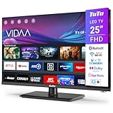 TuTu Smart TV 25 Pollici (64 cm) Full HD LED Televisori con Wi-Fi, Bluetooth, Triplo Tuner (DVB-T/T2, DVB-C, DVB-S/S2), App Store, HDMI, USB, Modalità hotel, Piede Centrale