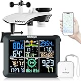 Sainlogic Stazione Meteo Intelligente SA9Plus WiFi, Sensore Senza Fili Interno/Esterno, Previsione Meteo 24/7 da Weatherseed® AI, UV, Allarmi e Esportazione Dati per 2 Anni