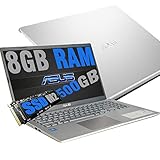 Notebook Asus Silver Portatile Pc Display 15.6' HD /Intel Dual Core N4020 Up To 2.80Ghz /Ram DDR4 8Gb /SSD M.2 500GB /Intel UHD Graphics 600 /Hdmi Wifi Bluetooth /Windows 10 Pro /Open Office