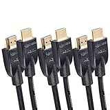 Amazon Basics Confezione da 3 cavi HDMI 4K da 1.8 m, alta velocità con Ethernet 18 Gbps, 4K@60 Hz, 2160p, Nero