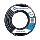 Electraline, 11705, H05VV-F 3G1.0 mm2, Cavo per Prolunghe, Lunghezza 20 m, Nero