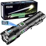 Fsiviim Torcia LED Potente Professionale, 1,000,000 Lumen Torcia Led Ricaricabile Potente, Torcia Ricaricabile USB, zoomabile, 5 modalità， Per Campeggio Trekking Emergenza