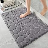 AMFUN Tappeto da bagno in Flanella, Tappeto Bagno Assorbente, Tappetino Antiscivolo Doccia per il bagno e il soggiorno, 40 x 60 cm, Assorbente, Lavabile