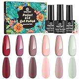 Smalto Semipermanente, Kastiny 9Pcs Viola Rosso Classico Gel Unghie UV LED con Base e Top Coat, Set Smalto Gel Regalo per Vacanze di Capodanno Natale