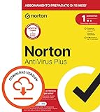 Norton Antivirus Plus 2024, 1 Dispositivo, Licenza di 15 mesi con rinnovo automatico, PC o Mac, Codice d'attivazione via email