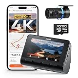 70mai A800SE Dashcam 4K+1080P GPS WiFi, Doppia Telecamera Auto Fronte/Retro con SD 128GB, F1.55, HDR, Visione Notturna, ADAS, Schermo 3', Parcheggio 24/7, Supporta fino a 512GB
