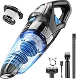 Topipop Aspirabriciole Senza Fili,Aspirapolvere Auto con Potenza di Aspirazione Elevata di 25KPa,Handheld Vacuum Cleaner Portatile con Filtro HEPA per Leggero per Peli di Animali,Tappeti,Casa (Nero)