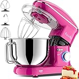 Impastatrice Planetaria Facelle Robot da Cucina 2000W Mixer Cucina 6,2 L Basso Rumore Multifunzione Impastatrice Professionale con Ganci Impastatore 6 Velocità, lavabile in lavastoviglie(Viola)
