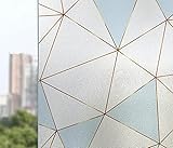 Pellicola per vetri anti sguardo Motivo geometrico giallo blu bianco Smerigliata per Finestre Vetri-Autoadesive Per l'ufficio del bagno pellicole decorative per vetri 90x200 cm