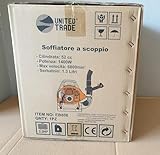 GrecoShop Soffiatore a scoppio 43 CC per foglie a spalla zaino, Nero