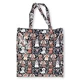 BOGACI Borsa Donna Ragazza Shopper In Plastica Busta Spesa Casual Universale Fantasia Gattini Cagnolini (Fantasia C.2 Nero)