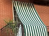 GEMITEX Tenda da sole RIGA VERDE, 150x290CM, COMPLETA DI OCCHIELLI E GANCI PER UNA SEMPLICE INSTALLAZIONE. PROTEGGE LA TUA CASA DAL SOLE E CREA ZONE OMBREGGIATE. Ideale in campagna, al mare, spiaggia