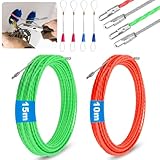 Sonda Passacavi 2 pezzi, Bomtop Sonda Passacavi Professionale 15 Metri +10 Metri Sonda Elettricista Sonda Passacavi Professionale elettricista attrezzi per Tiracavi tubature con curve strette