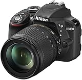 Nikon D3300 Kit Fotocamera Reflex Digitale con Nikkor 18/105VR, 24.2 Megapixel, LCD 3 Pollici, Nero [Versione EU]