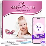 Easy@Home 40 Test Ovulazione + 10 Test Gravidanza, Altamente Preciso e Affidabile –Alimentata da gratuita Italiana APP Premom(iOS & Android), 40 LH+10 HCG