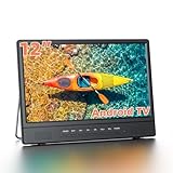 Desobry Televisore Portatile 12 Pollici Smart TV Android, Mini Televisore per Cucina, Caravan, Camper, HDMI USB AV Cuffie, DVB-T2 Freeview, Supporto Regolabile 180°
