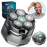 kensen Rasoio Elettrico Testa Calva Uomo 6D Rasoio Testa Calva Impermeabile Cordless 160 Minuti di Autonomia Tagliacapelli uomo con Testina di Taglio Magnetica & Porta di Carica USB-C