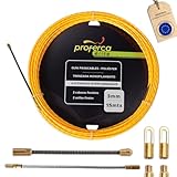 PROFERCA Sonda Passacavi Professionale 3mm 15 metri | Sonda Elettricista | Accessori Intercambiabili | Molla Elettricista