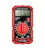 Tester Digitale, Multimetro Digitale, Elettricità, Elettricista, Fai Da Te, Alta Precisione, con Display LCD, Misura AC/DC, Ohm, Continuità, Diodi e Test Transistor hFE – Compatto e Portatile